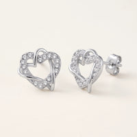 Thumbnail for Hartjes oorbellen zilver — productfoto op witte achtergrond, zilver | SKU: 4478648-platinum-plated-clear