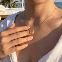 Thumbnail for Wereldbol ketting — gedragen, echte grootte, goud | SKU: 22173453-gold