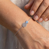 Thumbnail for Schakelarmband — close-up van de details, zilver | SKU: 9178613-white-gold