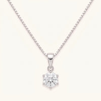 Thumbnail for Ketting met steentje — productfoto op witte achtergrond, zilver | SKU: 505665