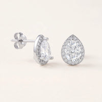 Thumbnail for Druppel oorbellen — productfoto op witte achtergrond, zilver | SKU: 505174