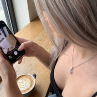Thumbnail for Ketting strik — gedragen, echte grootte, zilver | SKU: 6309048