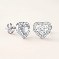 Thumbnail for Hartjes oorbellen — productfoto op witte achtergrond, zilver | SKU: 1953493