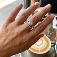 Thumbnail for Ringen set — gedragen, echte grootte, zilver | SKU: 497080-4.5-silver
