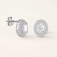 Thumbnail for Ovale oorbellen — productfoto op witte achtergrond, zilver | SKU: 6306968-white