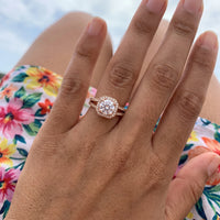 Thumbnail for Ring met steen — gedragen, echte grootte, rosé goud | SKU: 346060-4.5-rose-gold