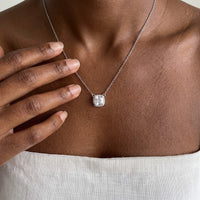 Thumbnail for Ketting zirkonia — gedragen, echte grootte, zilver | SKU: 505721