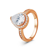 Thumbnail for Druppel ring — productfoto op witte achtergrond, zilver