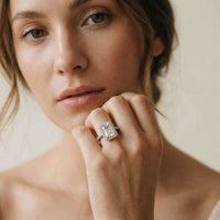 Thumbnail for Rechthoekige ring in zilver