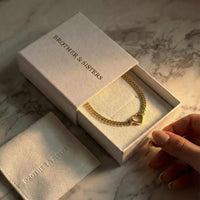 Thumbnail for Vali Heart Choker Necklace presented in a Brother & Sisters box, showcasing its chunky Cuban chain and heart design.