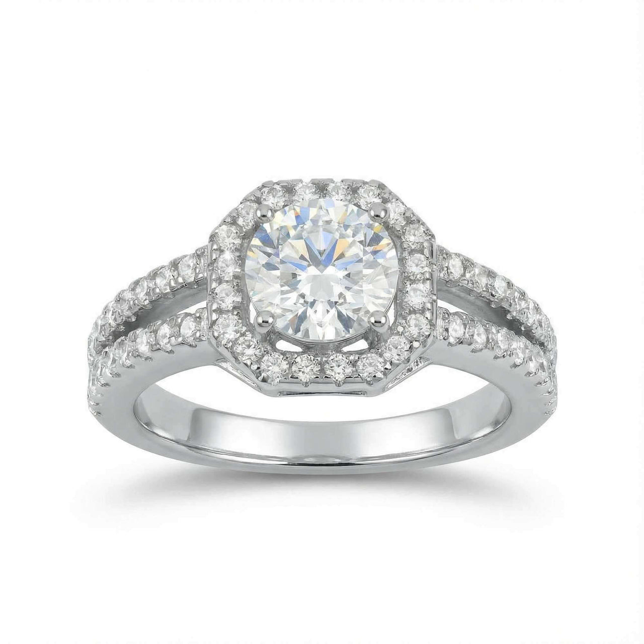 Vierkante ring in zilver