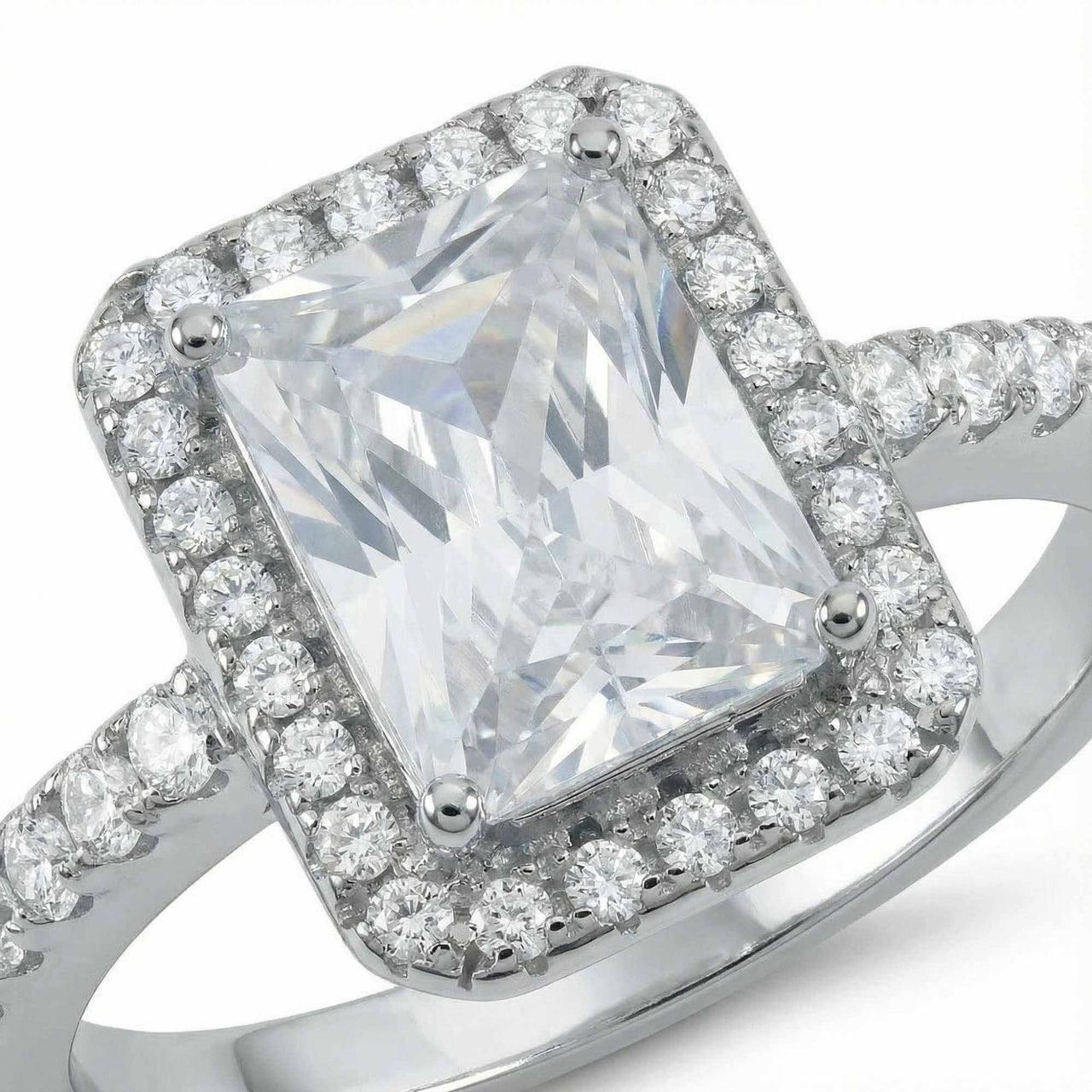 Rechthoekige ring in zilver