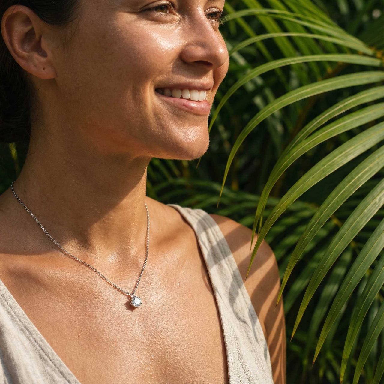 Solitairketting met Moissanite