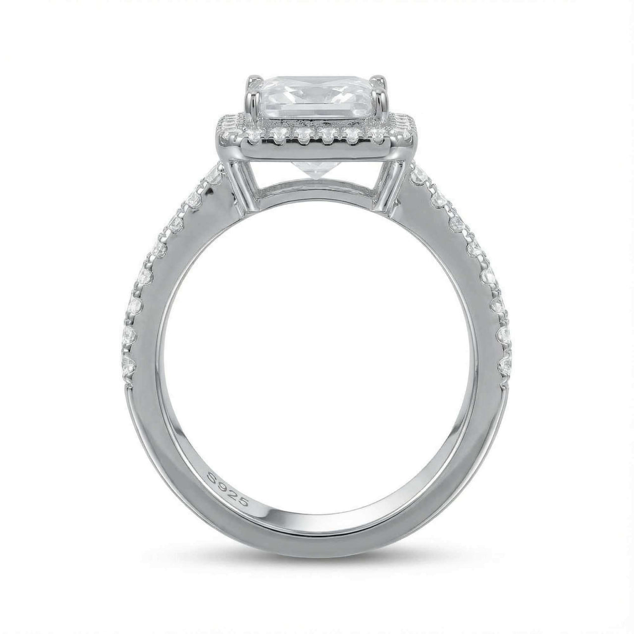 Rechthoekige ring in zilver