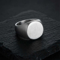 Thumbnail for Oval Ring graduation gift for men — bold mens band, modern minimalist signature, built to last
