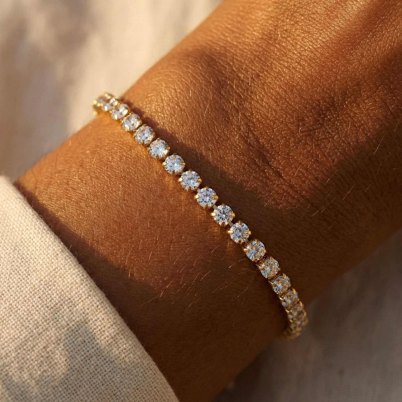 Tennis Bracelet by Brother & Sisters featuring sparkling zirconia, perfect for everyday wear.