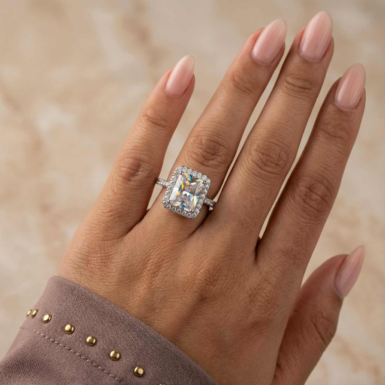 Rechthoekige ring in zilver