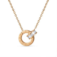Thumbnail for Ketting met Verstrengelde Ringen en Kristal