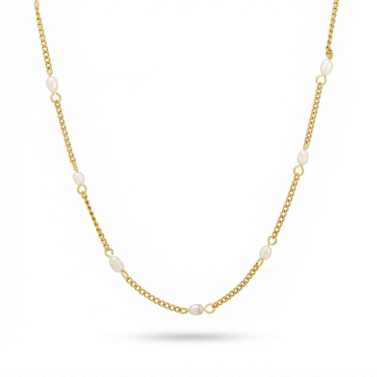 Dainty Pearl Choker featuring tiny freshwater pearls on a delicate gold chain by Brother & Sisters.