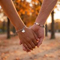 Thumbnail for Heart Cutout Bond Matching Bracelet Set shot 20