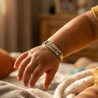 Thumbnail for Infant Bracelet with personalized name 'Liam' by Brother & Sisters, perfect keepsake for baby.