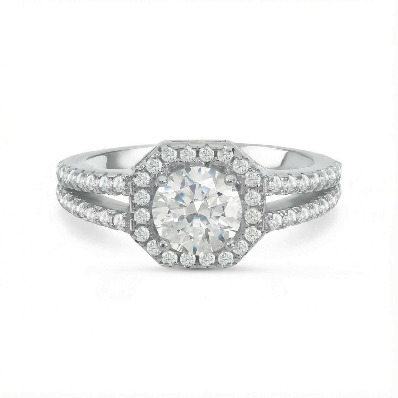 Vierkante ring in zilver