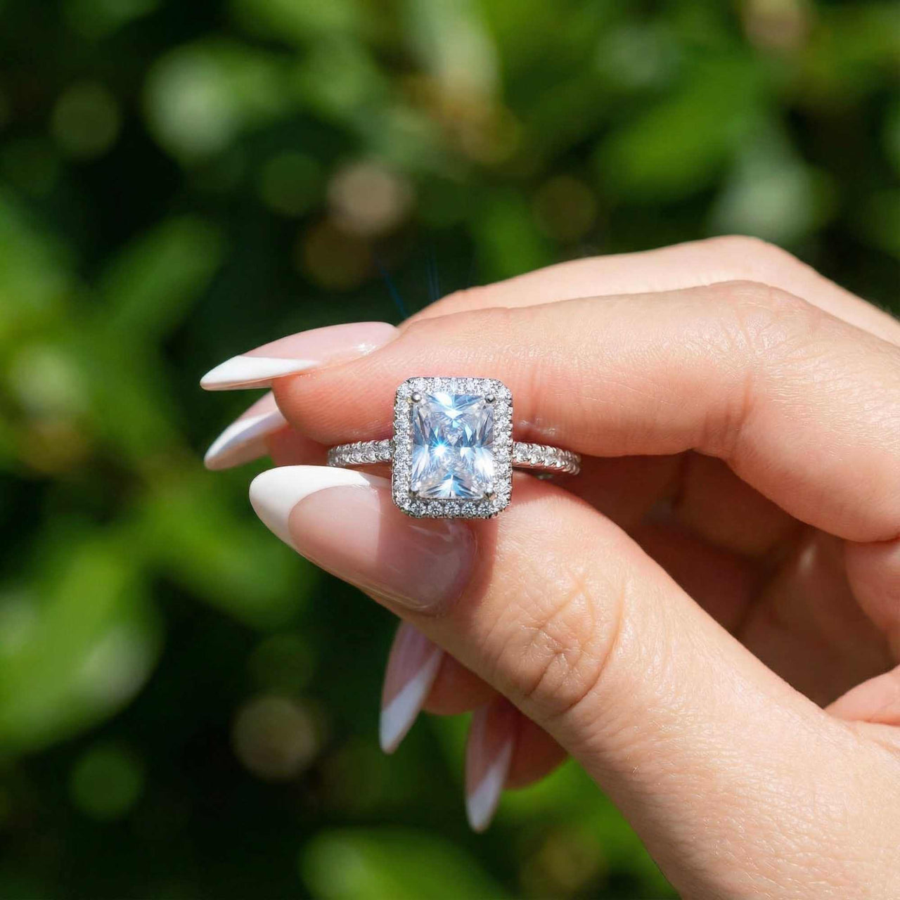 Rechthoekige ring in zilver