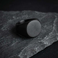 Thumbnail for Oval Ring worn close-up — bold 15mm wide mens statement ring in silver, sleek modern design