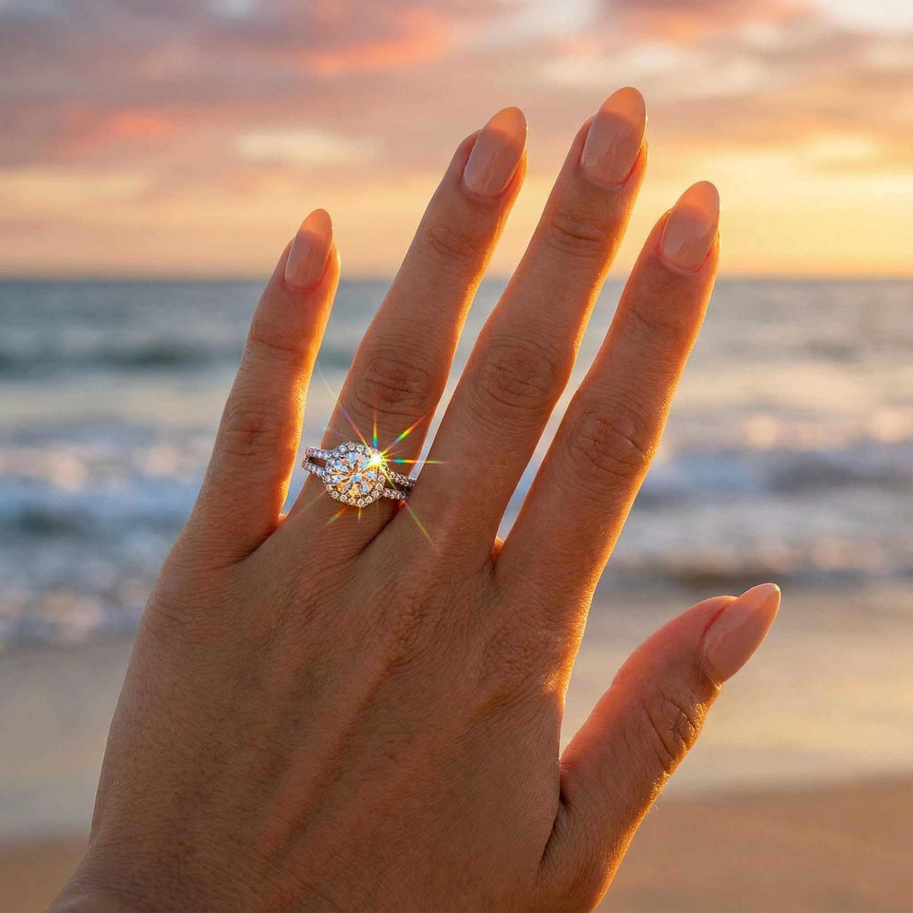 Vierkante ring in zilver