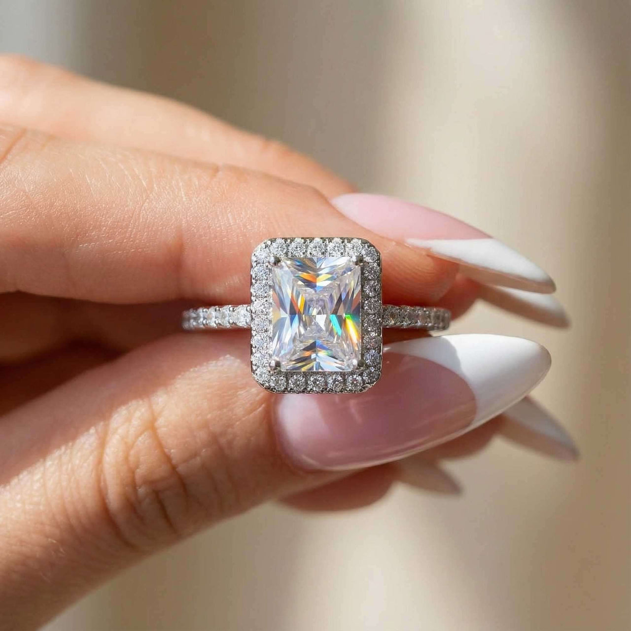 Rechthoekige ring in zilver
