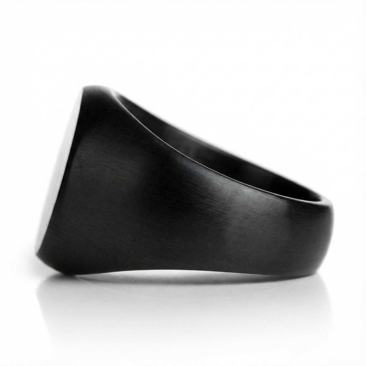 Oval Ring detail — premium titanium steel construction for mens ring, hypoallergenic tarnish-resistant