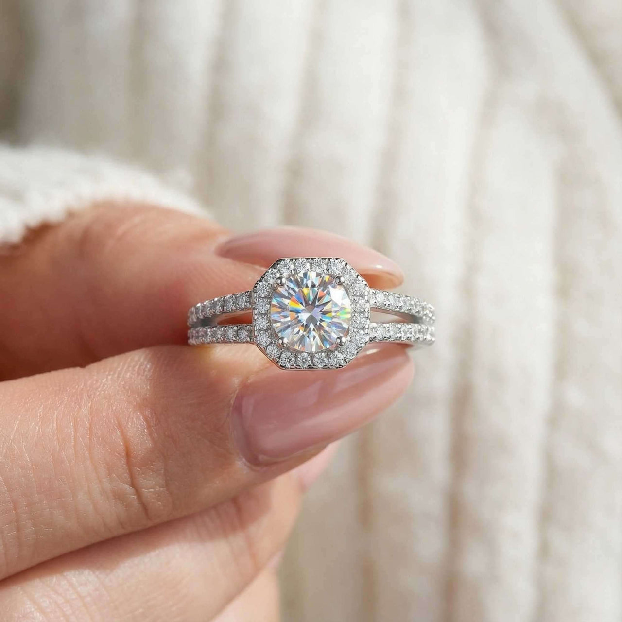 Vierkante ring in zilver