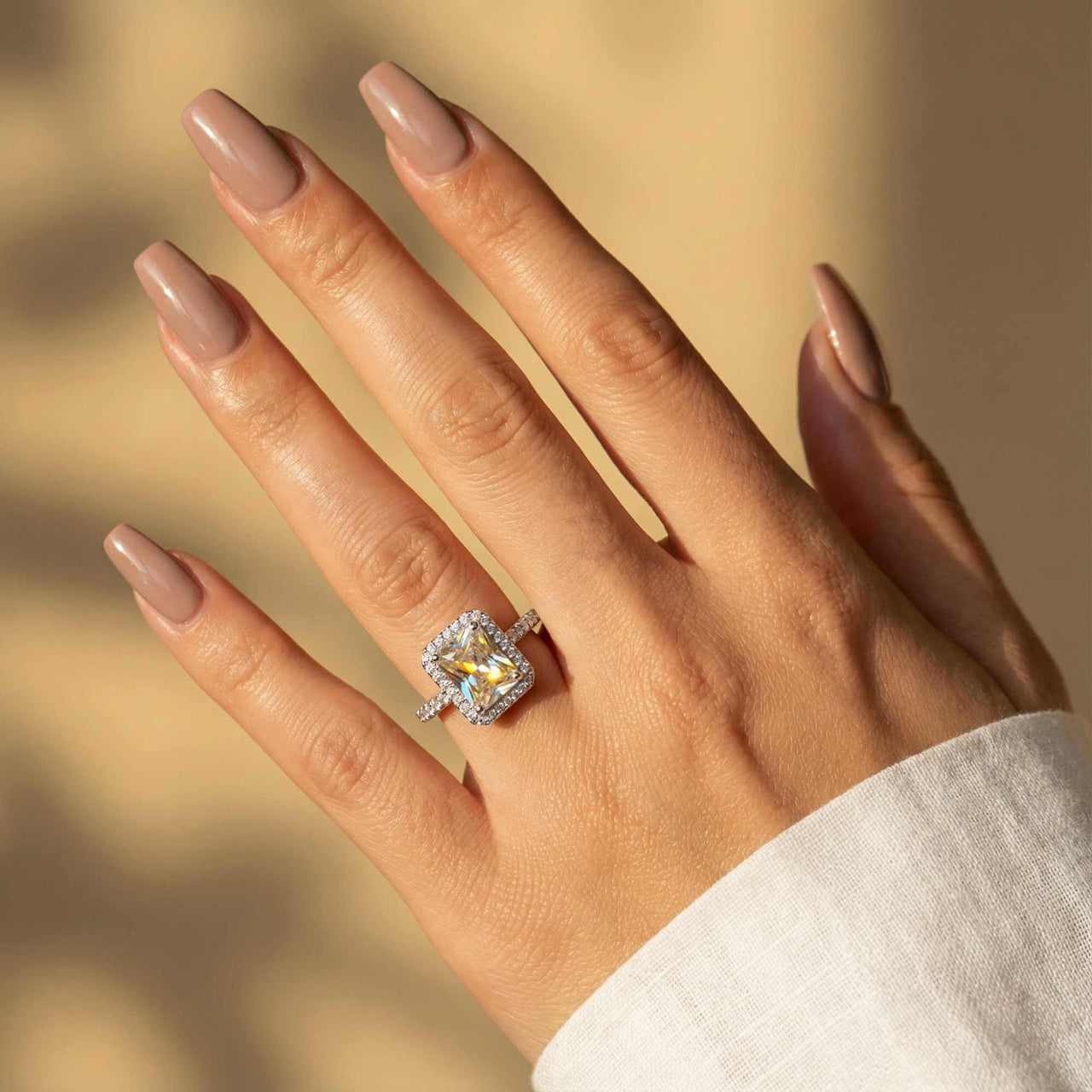 Rechthoekige ring in zilver
