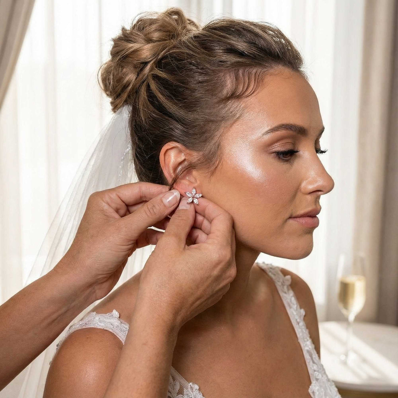 Bloemoorbellen met Oostenrijks Kristal