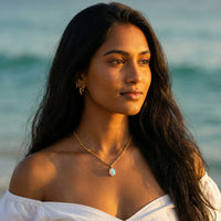 Thumbnail for Opal Pendant Necklace by Brother & Sisters showcasing a stunning AAA-grade opal pendant and delicate satellite bead chain.