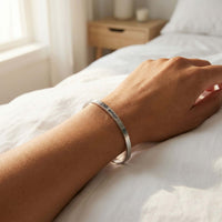 Thumbnail for Matching Couple Bracelet by Brother & Sisters, minimalist open cuff with personalized engraving.