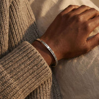 Thumbnail for Matching Couple Bracelet from Brother & Sisters featuring a minimalist design with 'SOUL SISTER' engraving.