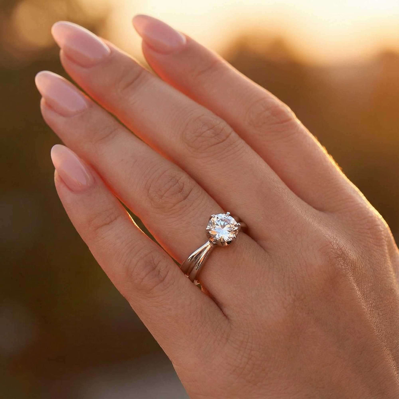 Solitaire ring met kristal