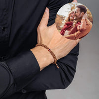 Thumbnail for Man Brown Photo Bracelet featuring a personalized pendant with photo, stylish jewelry from Brother & Sisters.