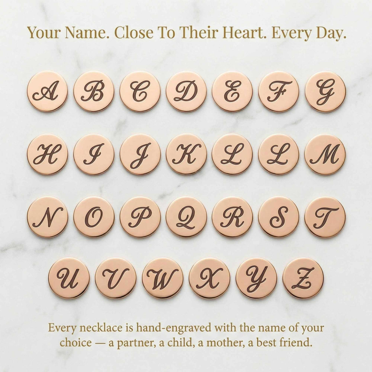 Precious Name Necklace custom letter charms for personalised jewelry by Brother & Sisters.
