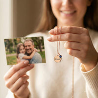 Thumbnail for Precious Name Necklace held by a woman featuring 'Dad', showcasing personalized jewelry from Brother & Sisters.