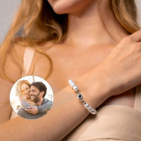 Thumbnail for Beaded Photo Bracelet by Brother & Sisters featuring a pearl chain and custom photo charm celebrating memories.