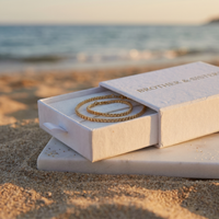 Thumbnail for Box Chain Anklet in Brother & Sisters gift box on beach