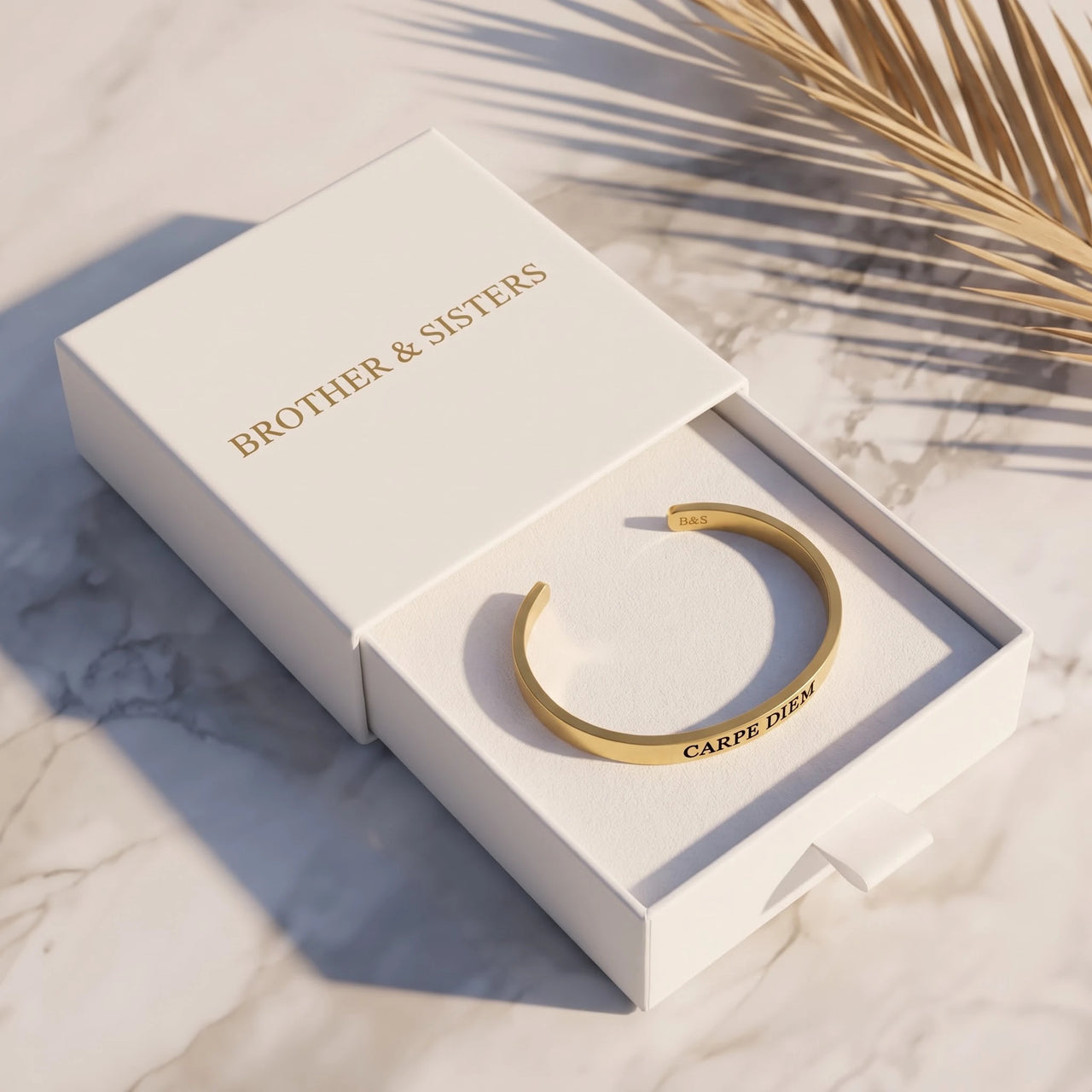 Carpe diem armband — in de cadeaudoos, goud | SKU: cp-rg