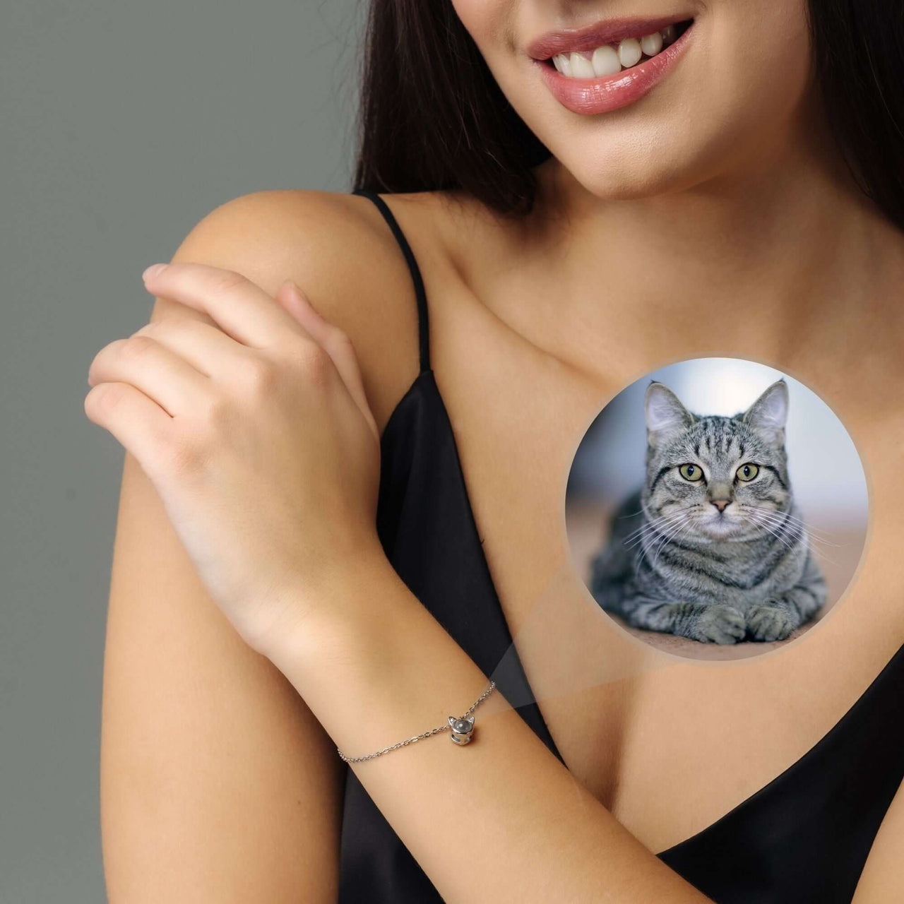Cat Personalized Photo Bracelet - Personalized Gift For Women - Custom Jewelry For Her - Custom Bracelet Picture - Personalised Photo Gift Bracelet Brother & Sisters