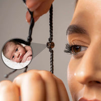 Thumbnail for Black Photo Bracelet featuring a circular pendant displaying a personal photo, designed by Brother & Sisters.