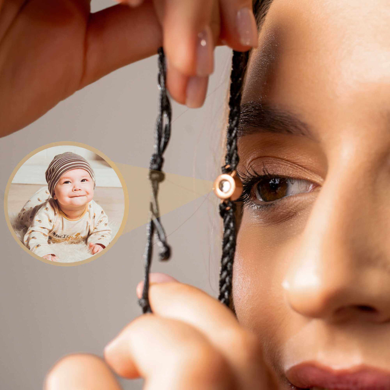 Black Photo Bracelet featuring a personalized photo charm, showcasing elegance and sentimentality by Brother & Sisters.
