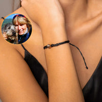Thumbnail for Black Photo Bracelet showcasing a personalized pendant and braided design by Brother & Sisters.