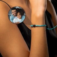 Thumbnail for Blue Photo Bracelet featuring a personal photo pendant, designed by Brother & Sisters for cherished memories.