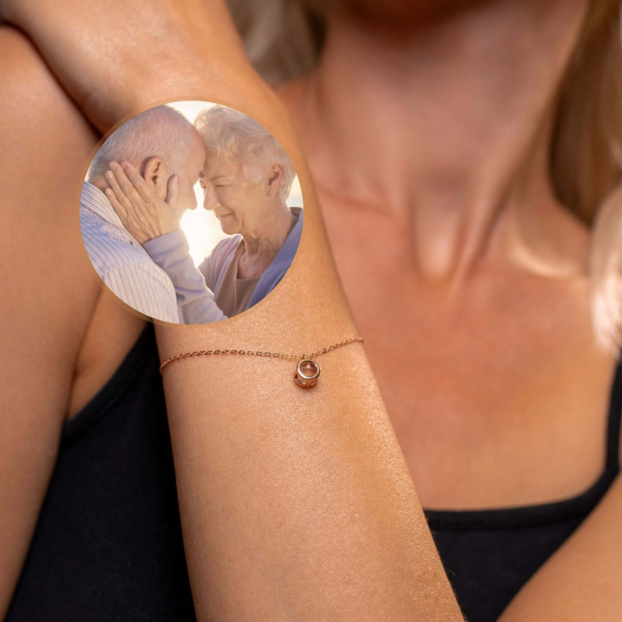 Circular Photo Bracelet with a circular charm, capturing precious memories, by Brother & Sisters.